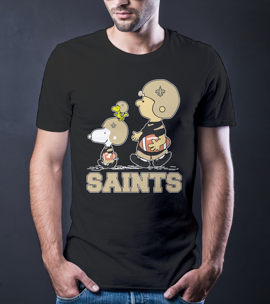 Snoopy Woodstock Charlie Brown New Orleans Saints Fans T-Shirt
