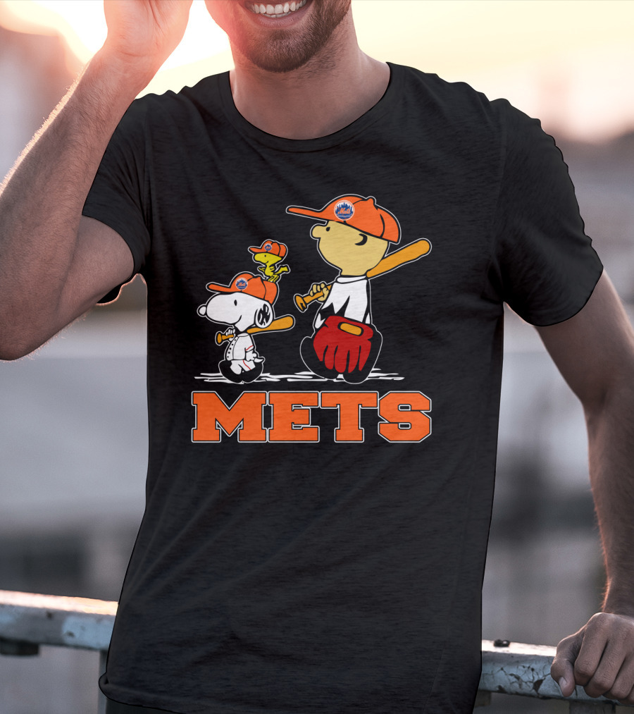 Snoopy Woodstock And New York Mets Baseball Fans T-Shirt