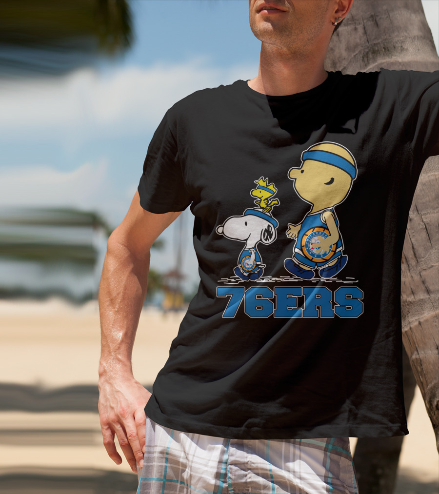 Philadelphia 76ers Snoopy Fans With Basketball T-Shirt