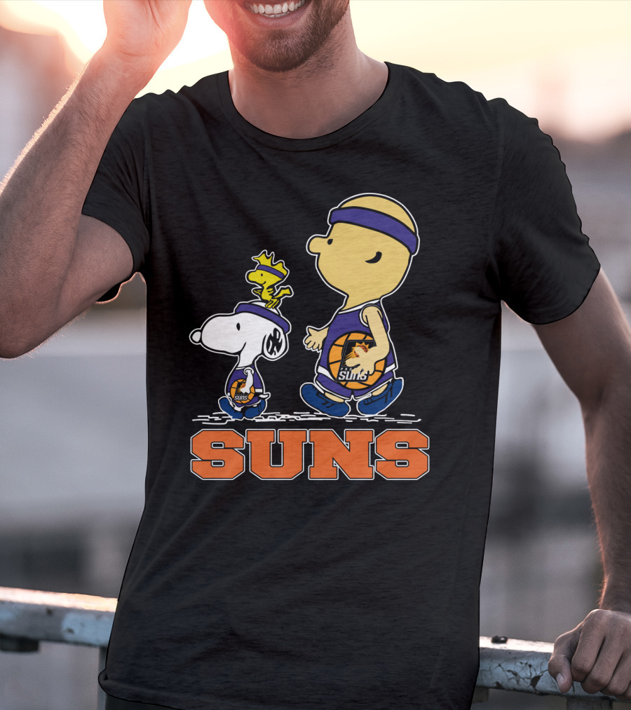 Snoopy And Woodstock In Phoenix Suns Basketball Jerseys T-Shirt