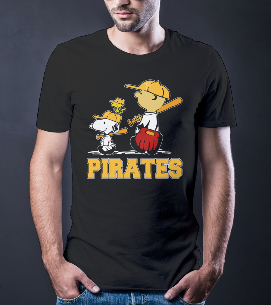 Snoopy Woodstock Pirates Baseball Fan Gear T-Shirt