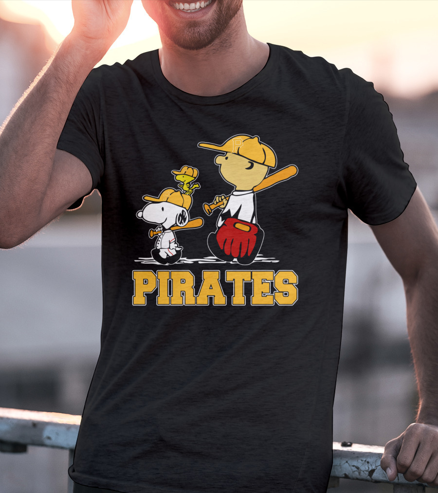 Snoopy Woodstock Pirates Baseball Fan Gear T-Shirt