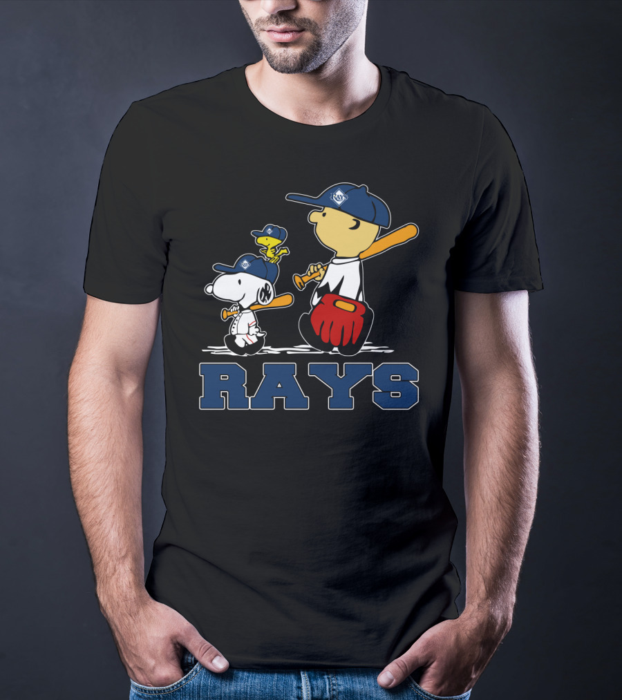 Snoopy Woodstock Charlie Brown Tampa Bay Rays Fans T-Shirt