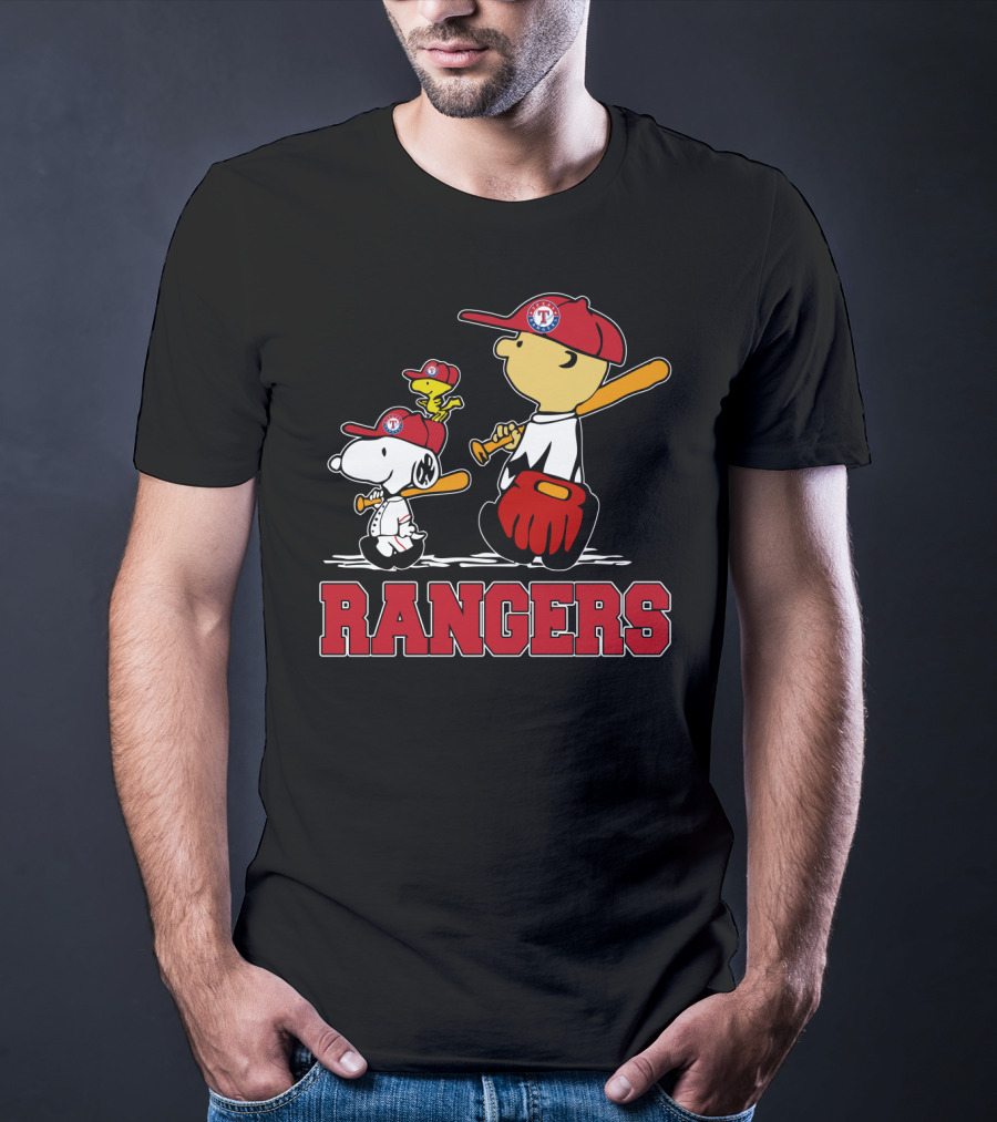 Snoopy Woodstock Texas Rangers Fans Team Spirit T-Shirt
