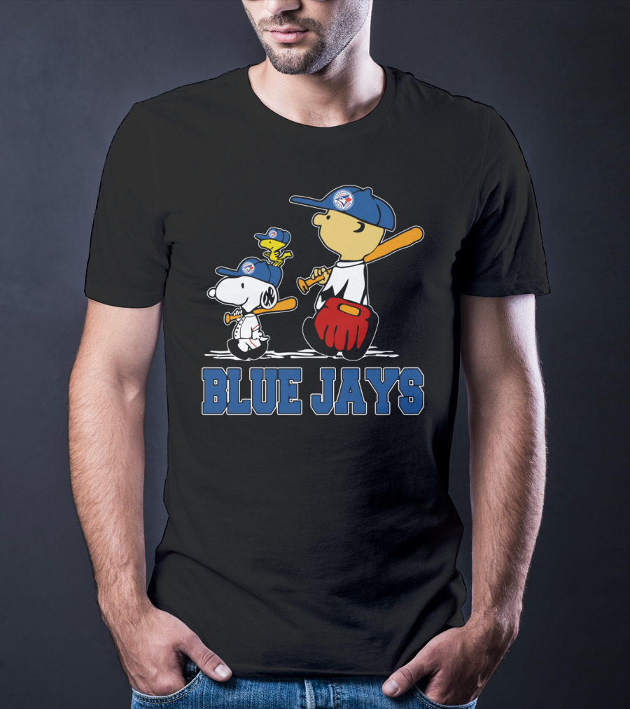 Snoopy Woodstock And Blue Jays Baseball Fans T-Shirt