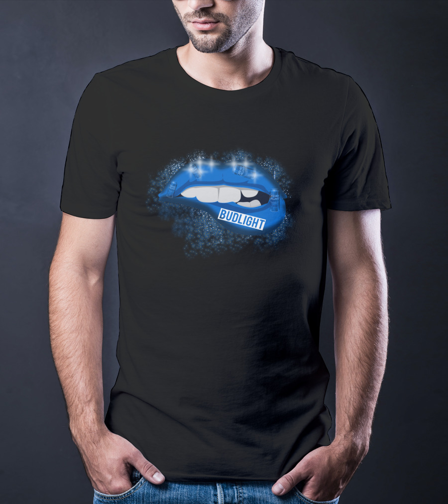 Bud Light Lips Dilly Dilly Blue Sparkle Theme T-Shirt