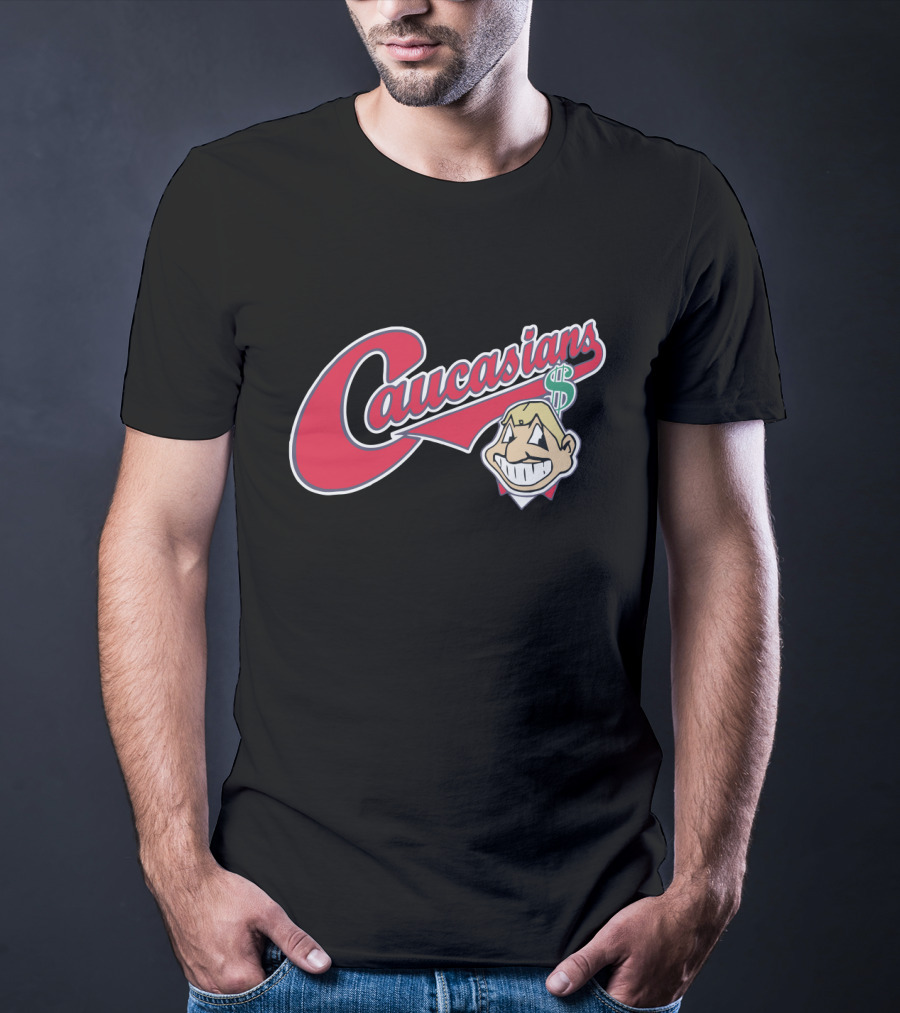 Caucasians Logo Parody For Cleveland Indians Fans T-Shirt