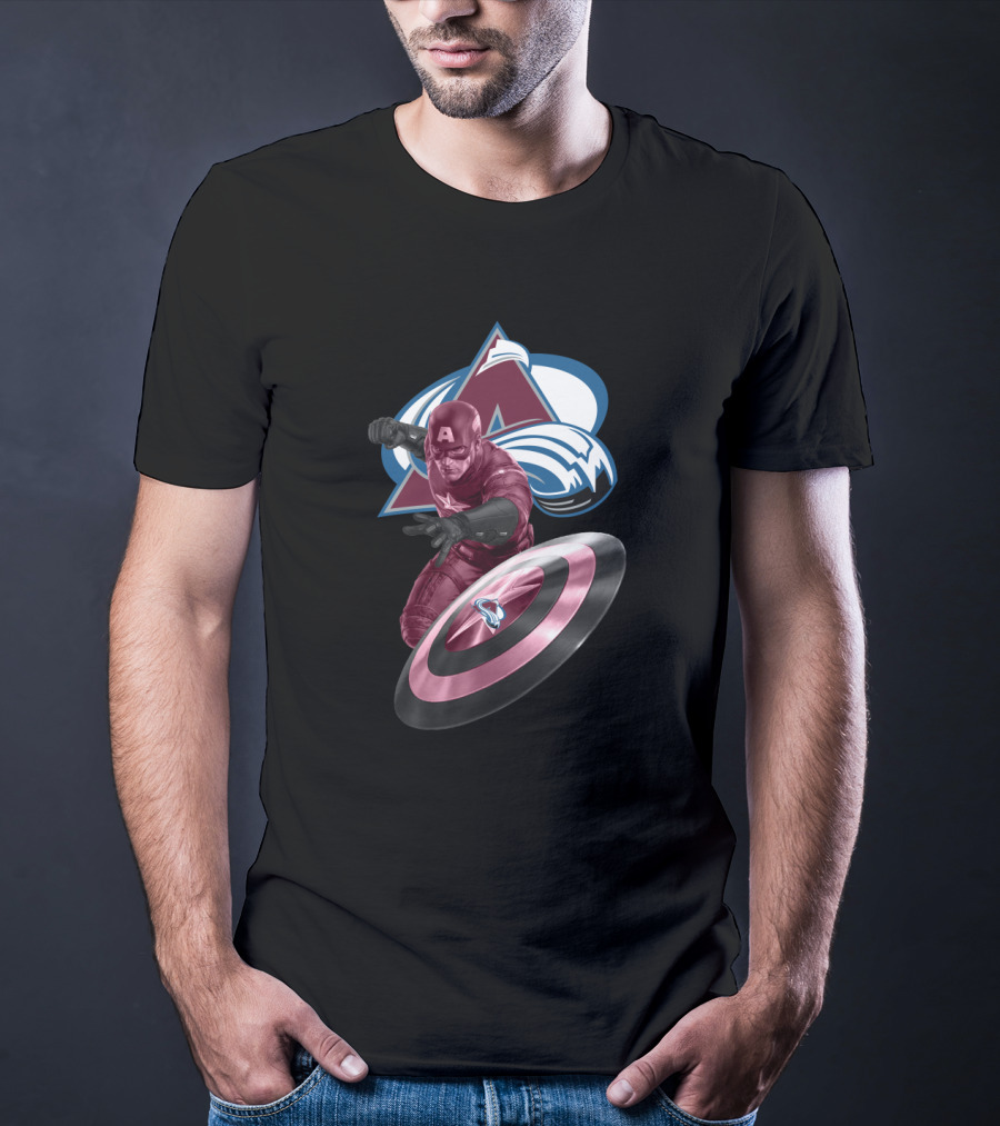 Captain America Colorado Avalanche Crossover T-Shirt