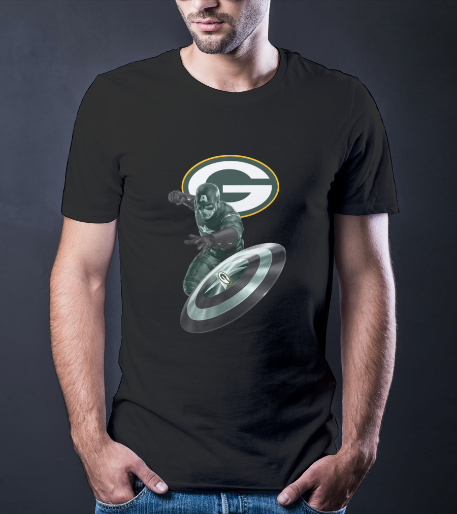 Green Bay Packers Captain America Shield T-Shirt