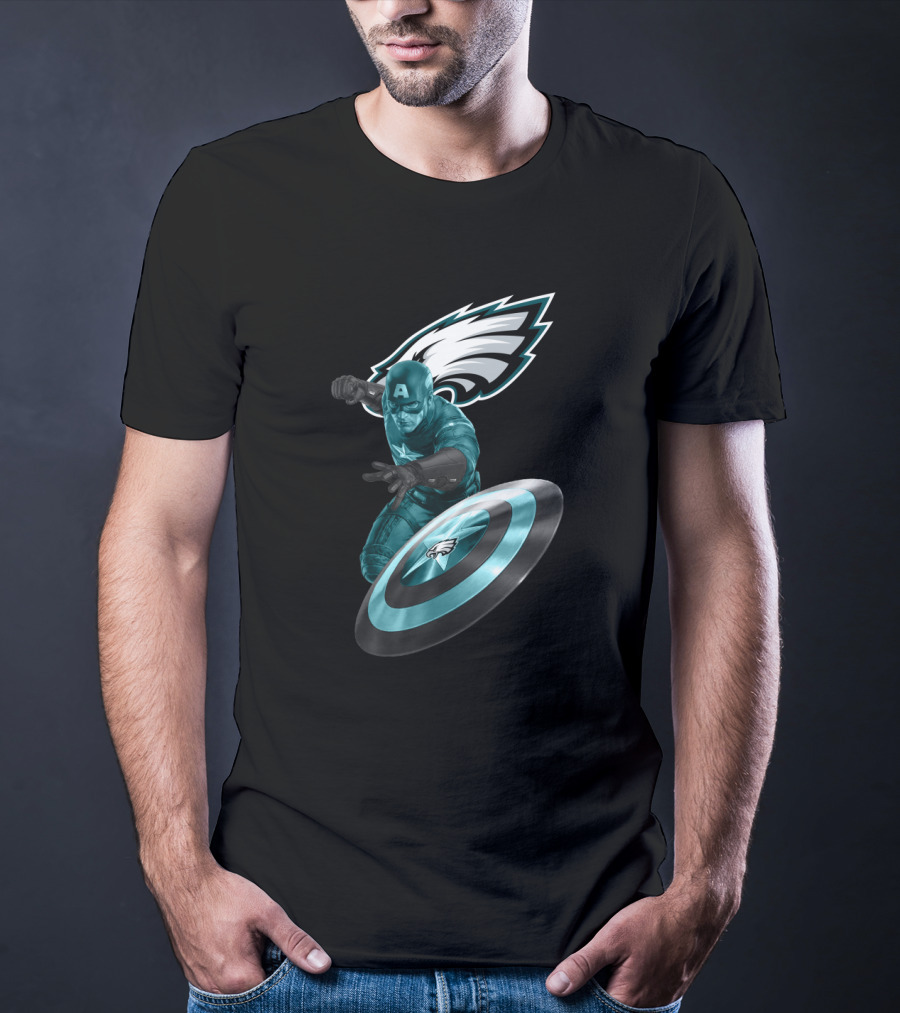 Philadelphia Eagles Captain America Shield Hero T-Shirt
