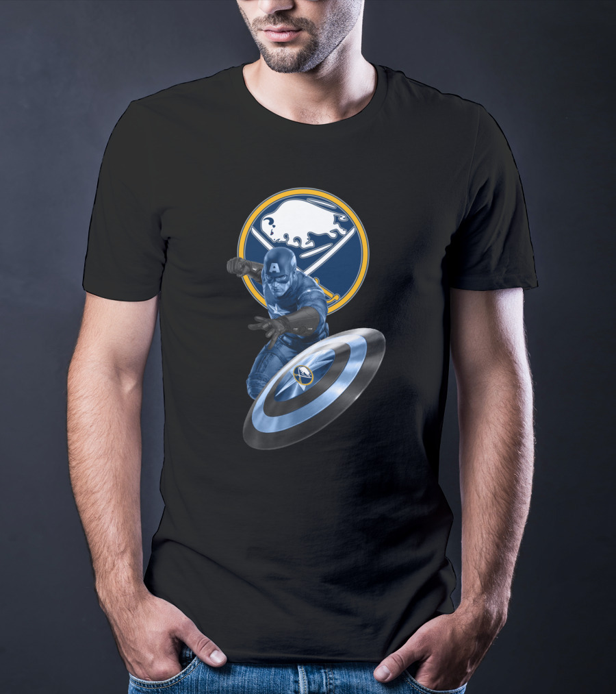 Buffalo Sabres Captain America Mashup Fan Gear Sports Merchandise T-Shirt
