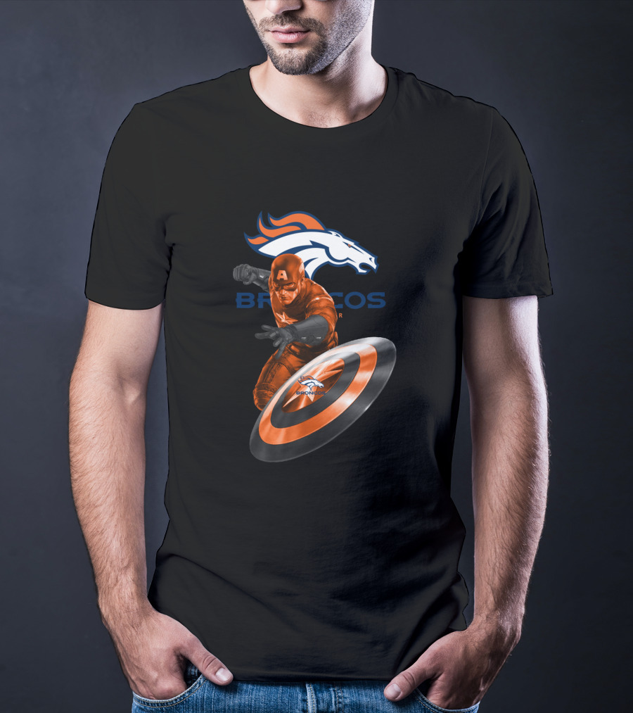 Denver Broncos Captain America Marvel Fans T-Shirt