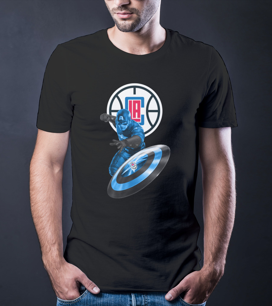 La Clippers And Captain America Shield Hero Crossover T-Shirt