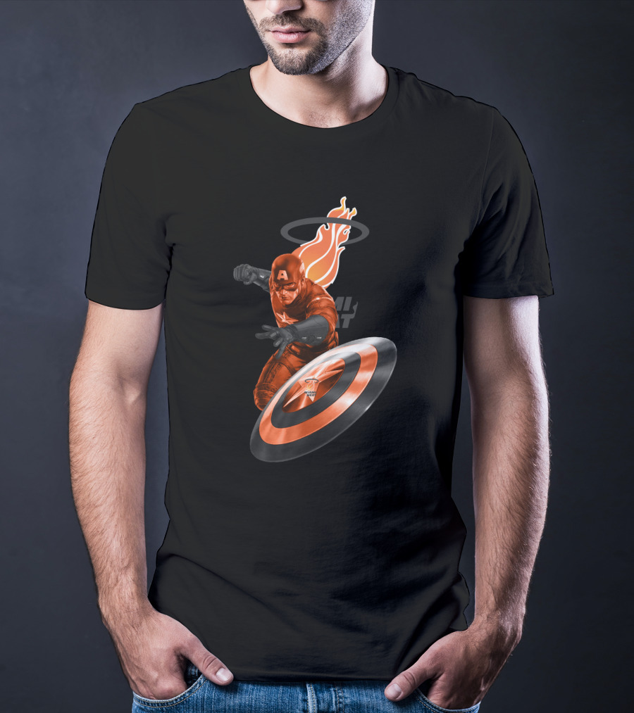 Miami Heat Captain America Crossover Fans T-Shirt
