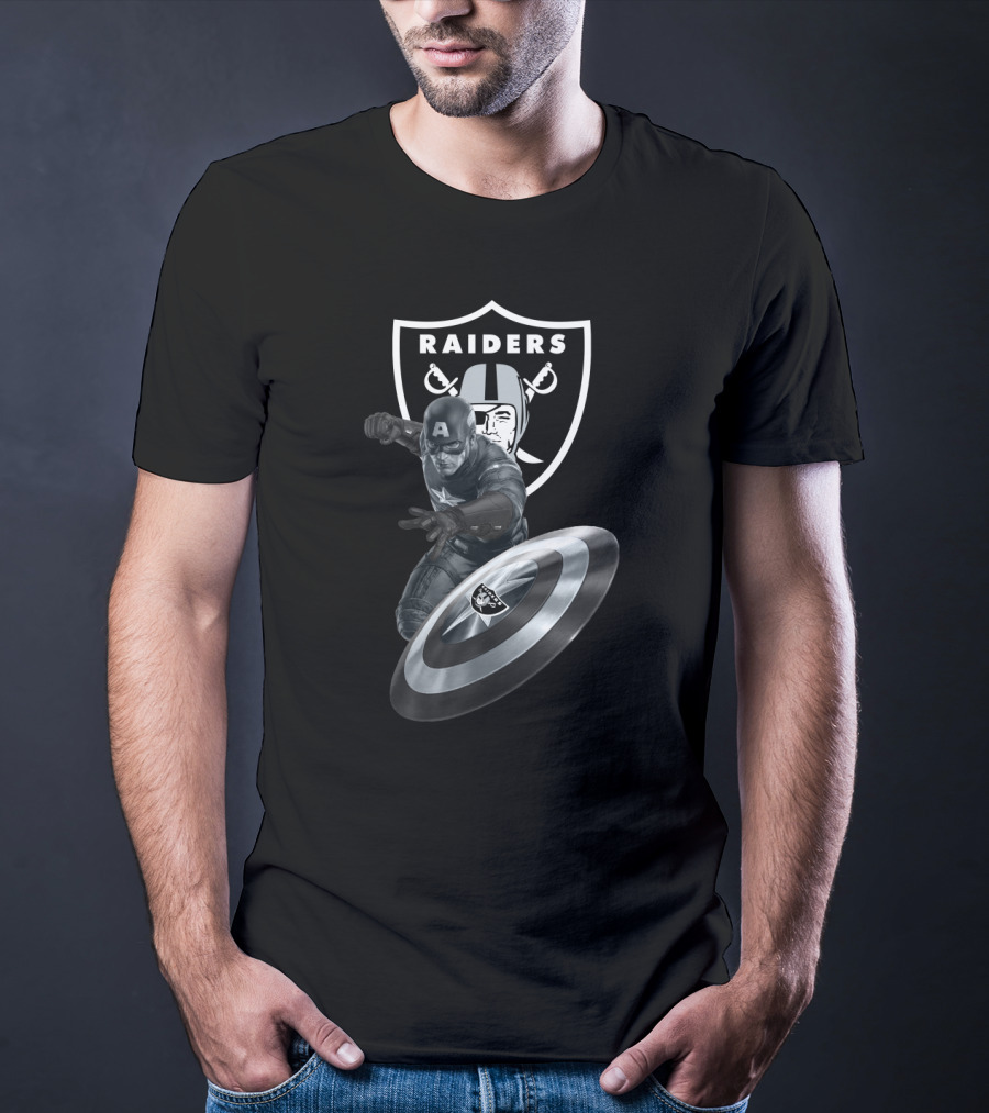 Raiders Captain America Crossover Fan Favorite T-Shirt
