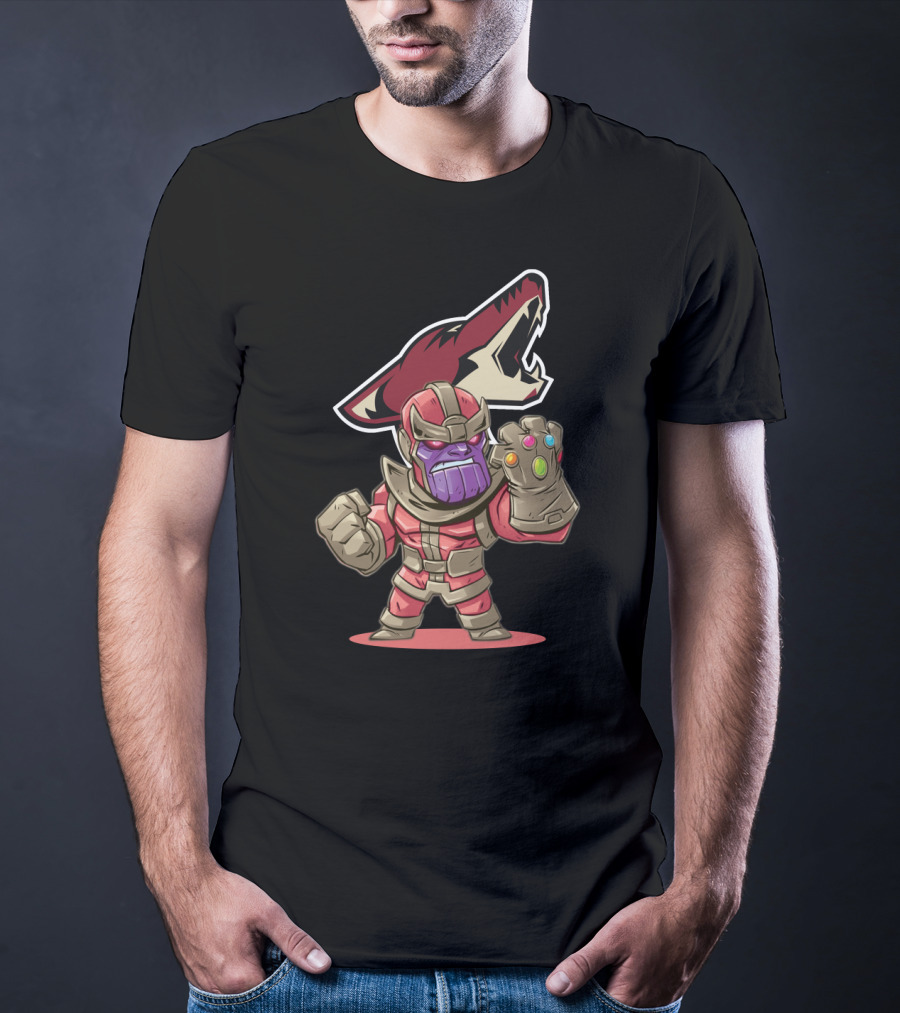 Thanos Arizona Coyotes Fans Crossover Infinity Gauntlet Nhl T-Shirt