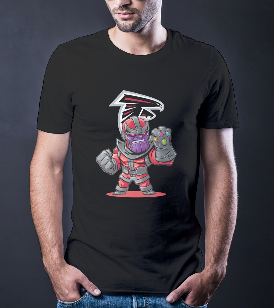 Thanos Atlanta Falcons Infinity Gauntlet Logo Mashup T-Shirt