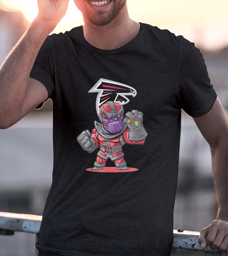 Thanos Atlanta Falcons Infinity Gauntlet Logo Mashup T-Shirt