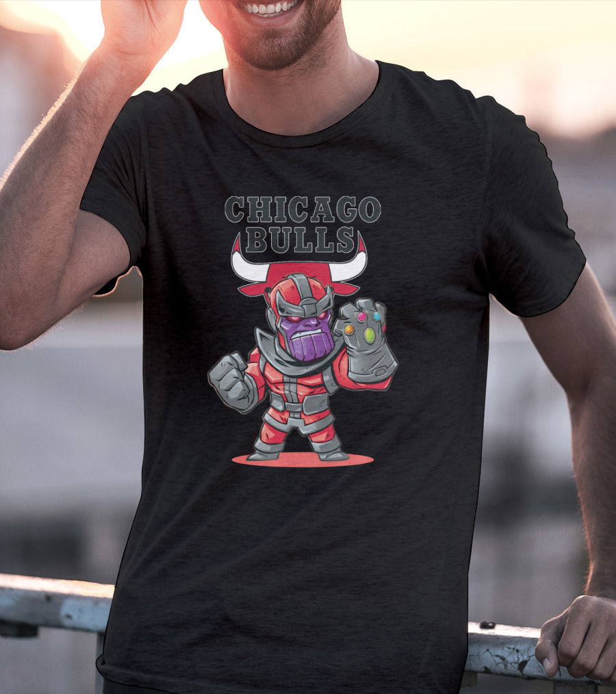 Chicago Bulls Fans Thanos Infinity Gauntlet Character T-Shirt