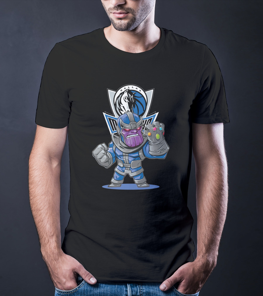 Dallas Mavericks Fans With Thanos Impersonation And Infinity Gauntlet T-Shirt
