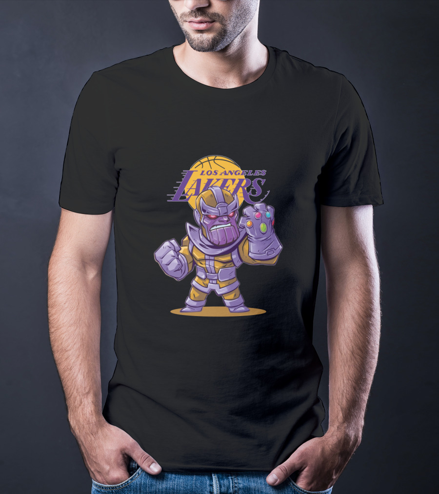 Los Angeles Lakers Thanos Crossover With Infinity Gauntlet T-Shirt
