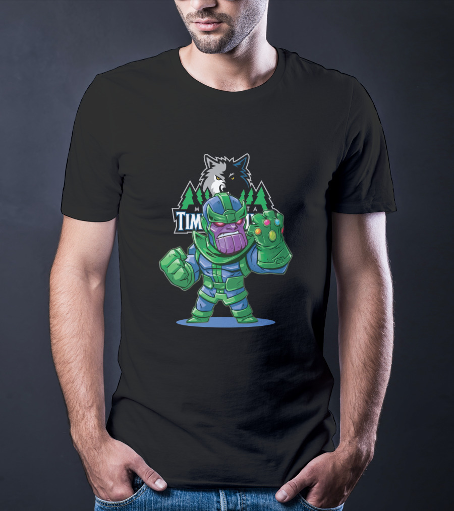 Thanos And Minnesota Timberwolves Logo Fusion Fandom T-Shirt