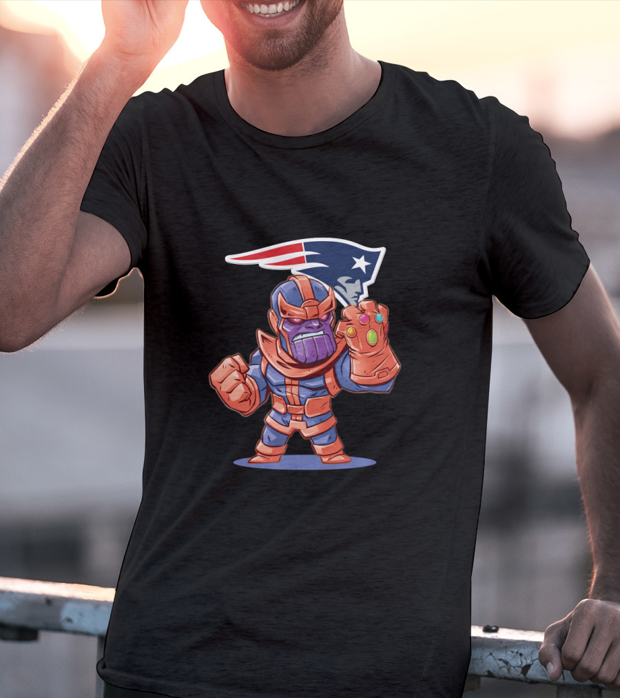 Thanos Meets New England Patriots Fans Crossover Character Mashup T-Shirt