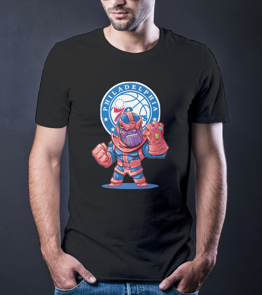 Philadelphia 76ers Marvel Thanos Crossover T-Shirt