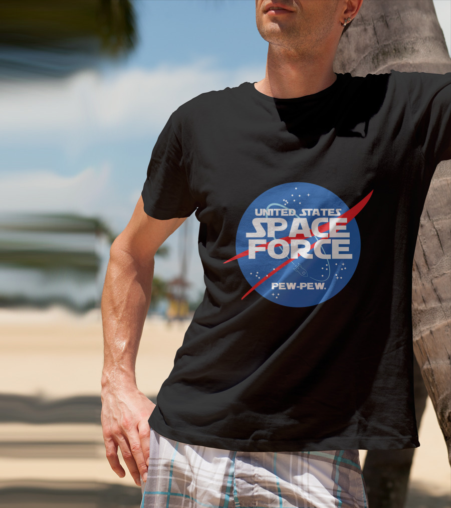 United States Space Force Pew Pew Parody NASA T-Shirt