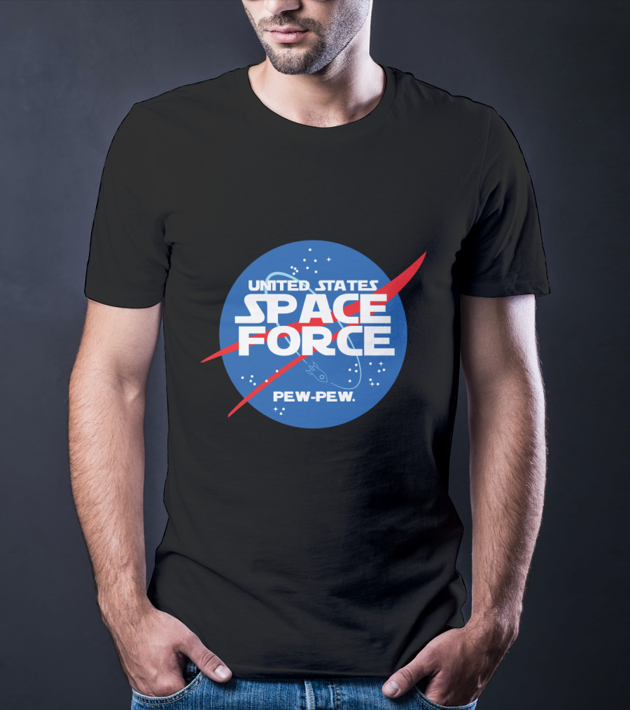 United States Space Force Pew Pew Parody NASA T-Shirt