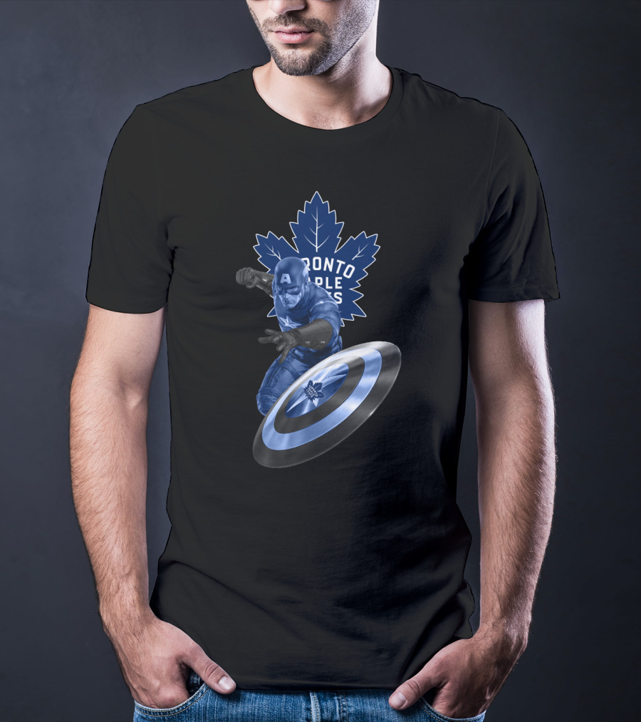 Toronto Maple Leafs Captain America Crossover With Maple Leaf Shield T-Shirt