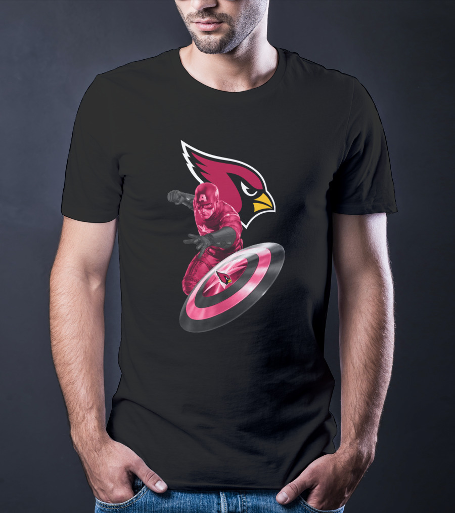 Arizona Cardinals Captain America Avengers Shield T-Shirt