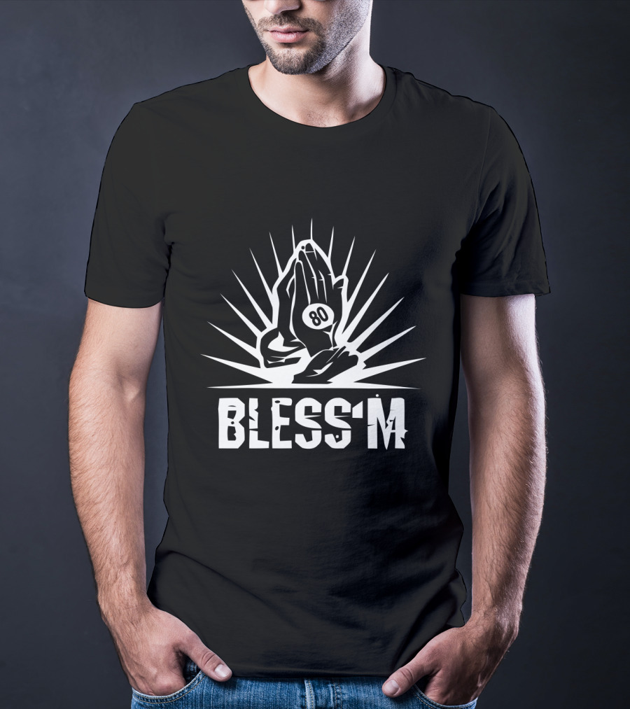 Bless Em 80 Cleveland Browns Praying Hands Nfl Football Fan T-Shirt