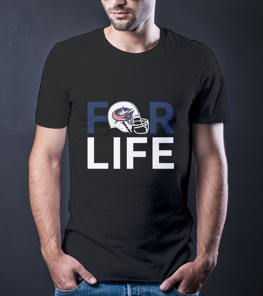 Columbus Blue Jackets Helmet Logo For Life Fan T-Shirt