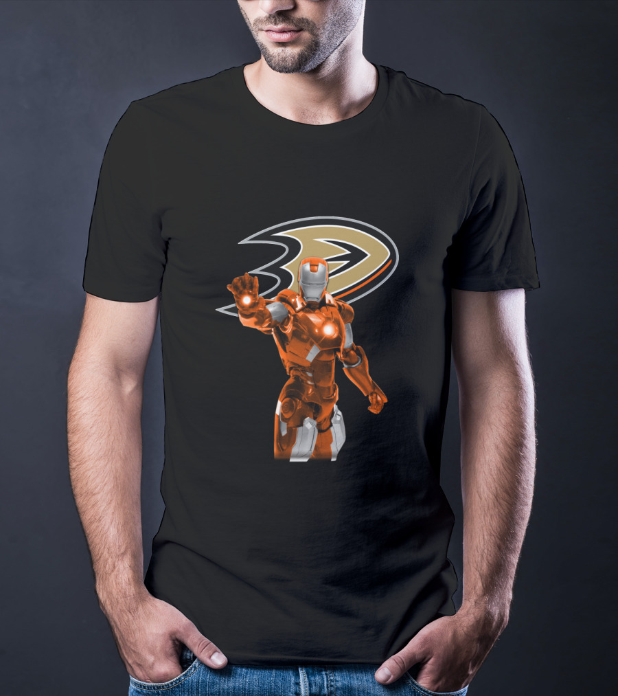 Anaheim Ducks Iron Man Crossover With Iconic Team T-Shirt