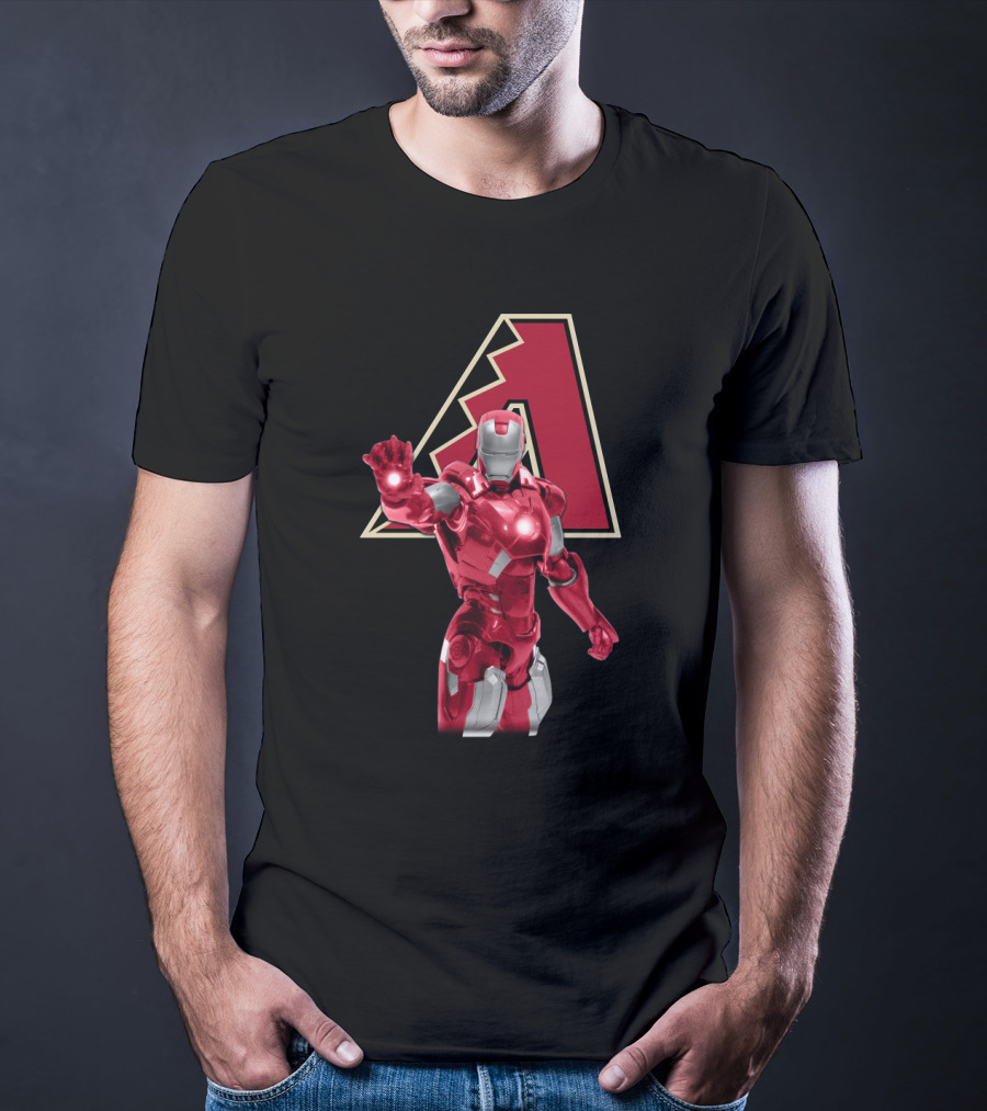 Iron Man Arizona Diamondbacks Marvel Baseball Crossover T-Shirt