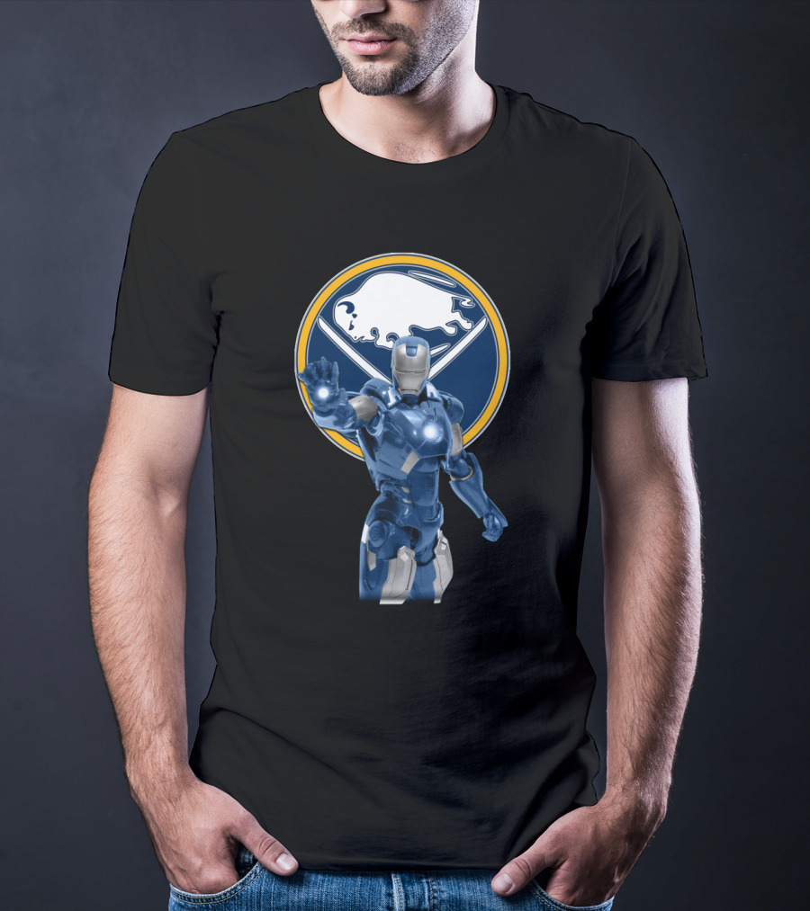 Iron Man Buffalo Sabres Hockey Marvel Crossover T-Shirt