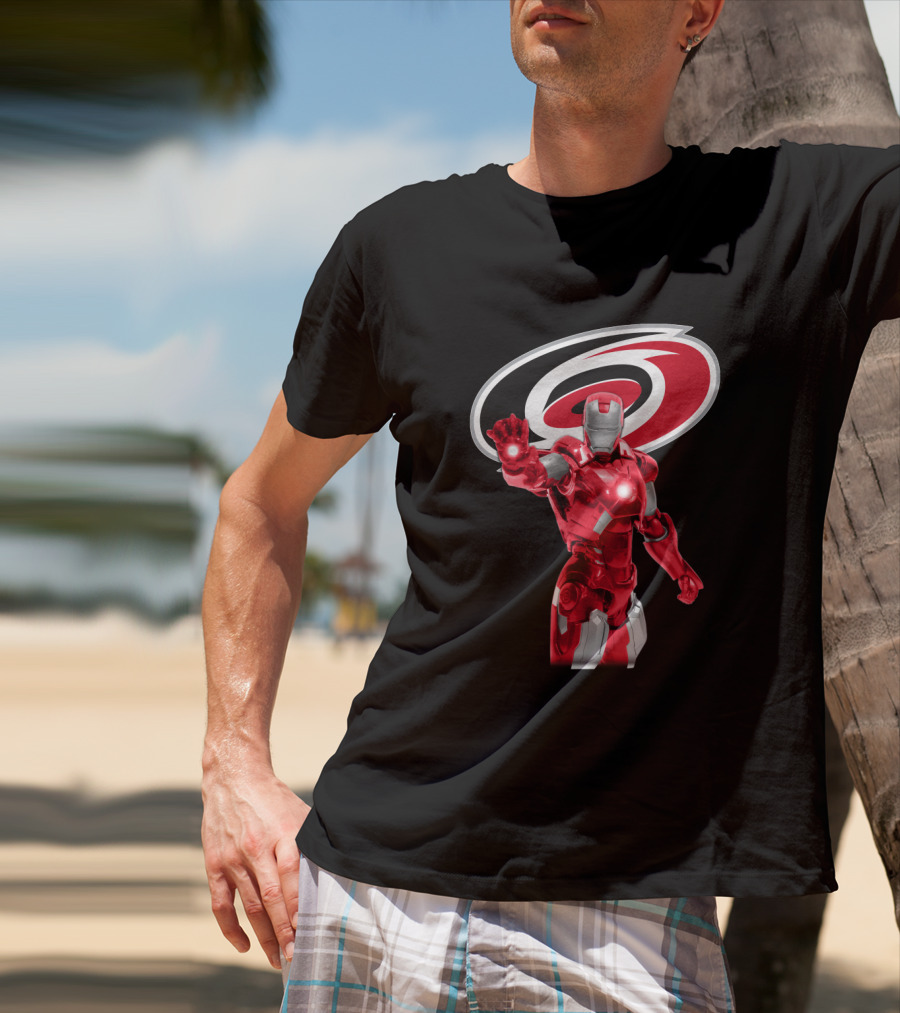 Iron Man Carolina Hurricanes Marvel NHL Crossover T-Shirt