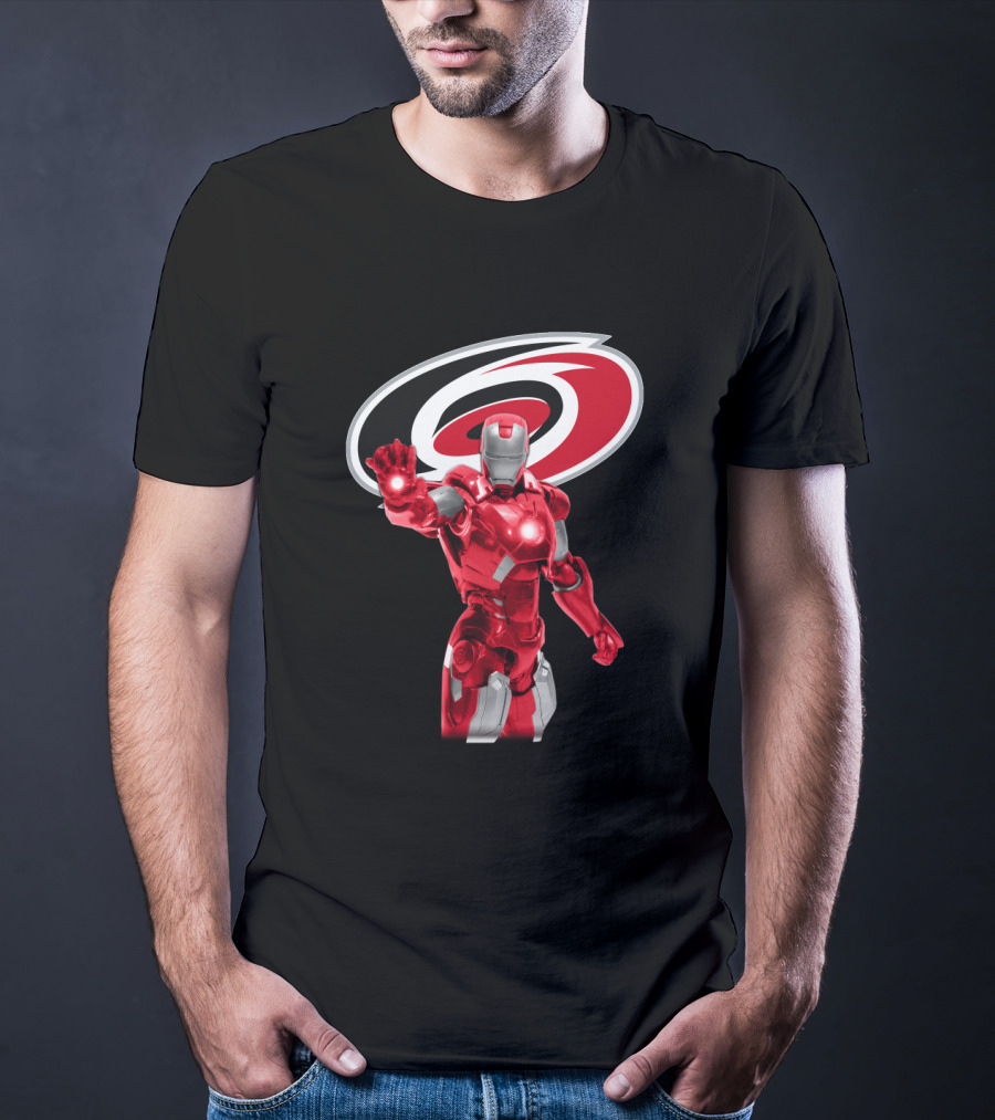 Iron Man Carolina Hurricanes Marvel NHL Crossover T-Shirt