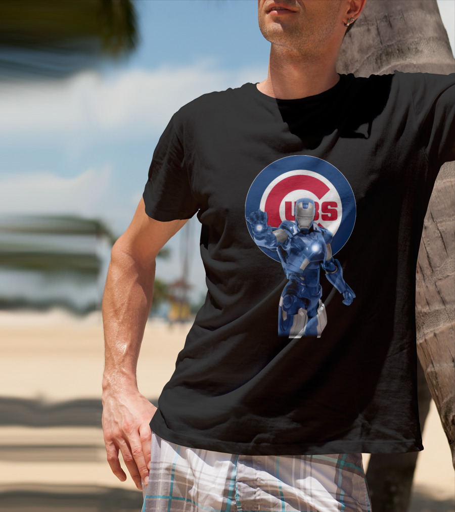 Chicago Cubs Iron Man Crossover Marvel Merchandise T-Shirt