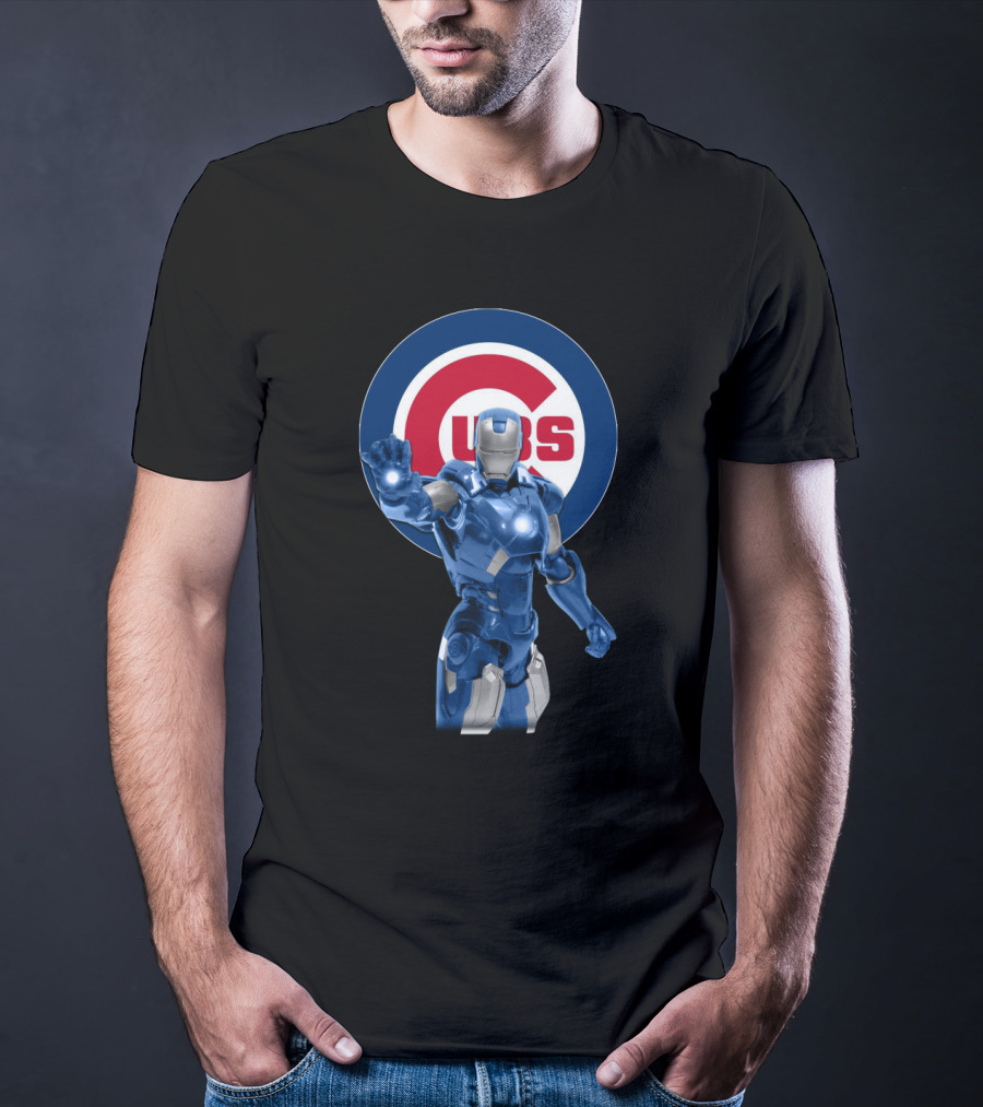 Chicago Cubs Iron Man Crossover Marvel Merchandise T-Shirt