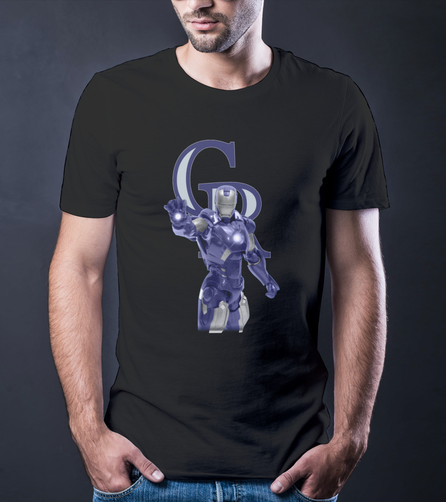 Iron Man In Colorado Rockies Colors With Team T-Shirt
