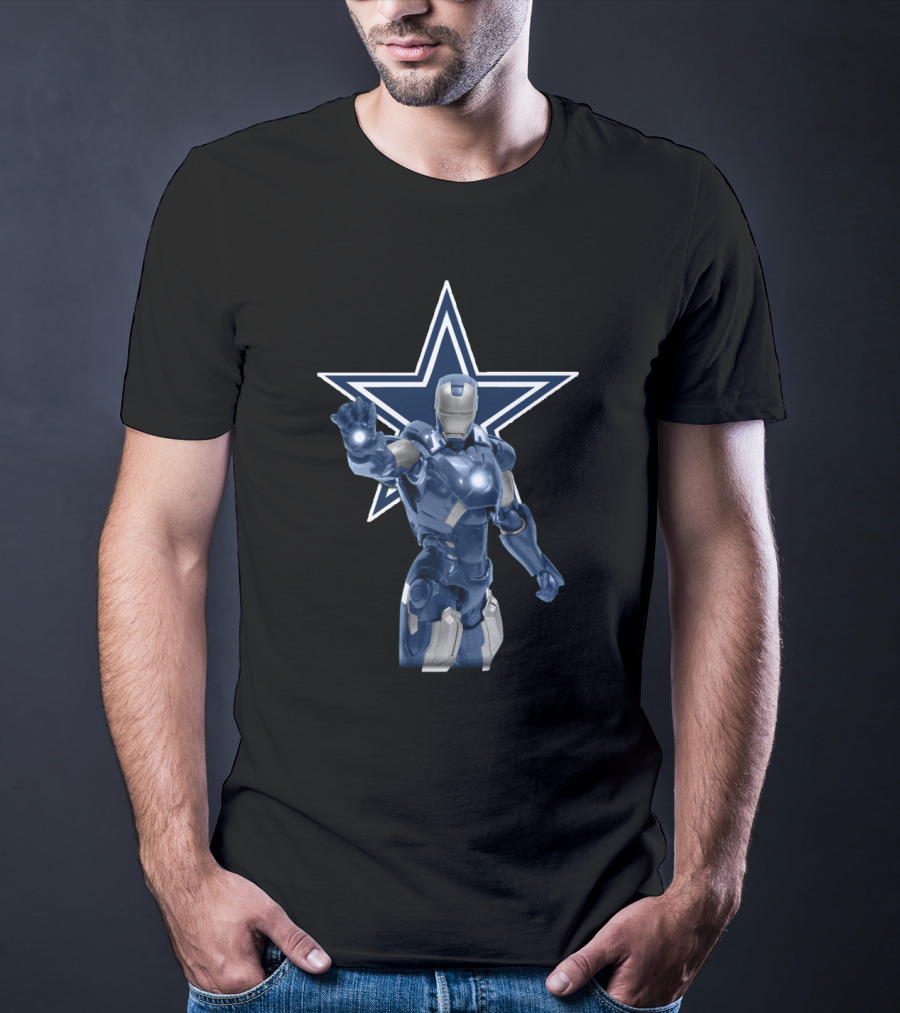 Iron Man Dallas Cowboys Fan Logo Star T-Shirt