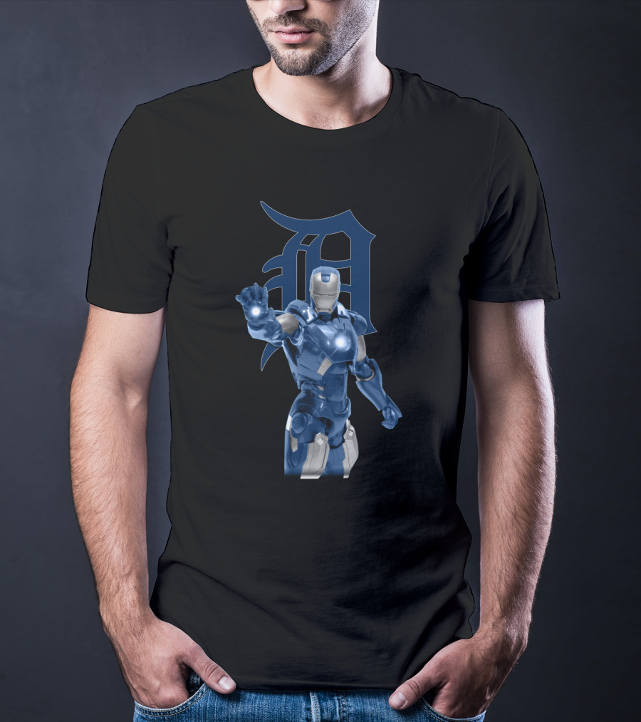 Detroit Tigers Iron Man Crossover - Iconic Marvel Superhero And MLB Team Collaboration T-Shirt