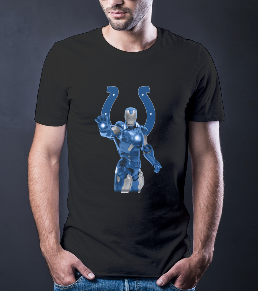 Iron Man Indianapolis Colts Marvel Avengers Fan Crossover T-Shirt