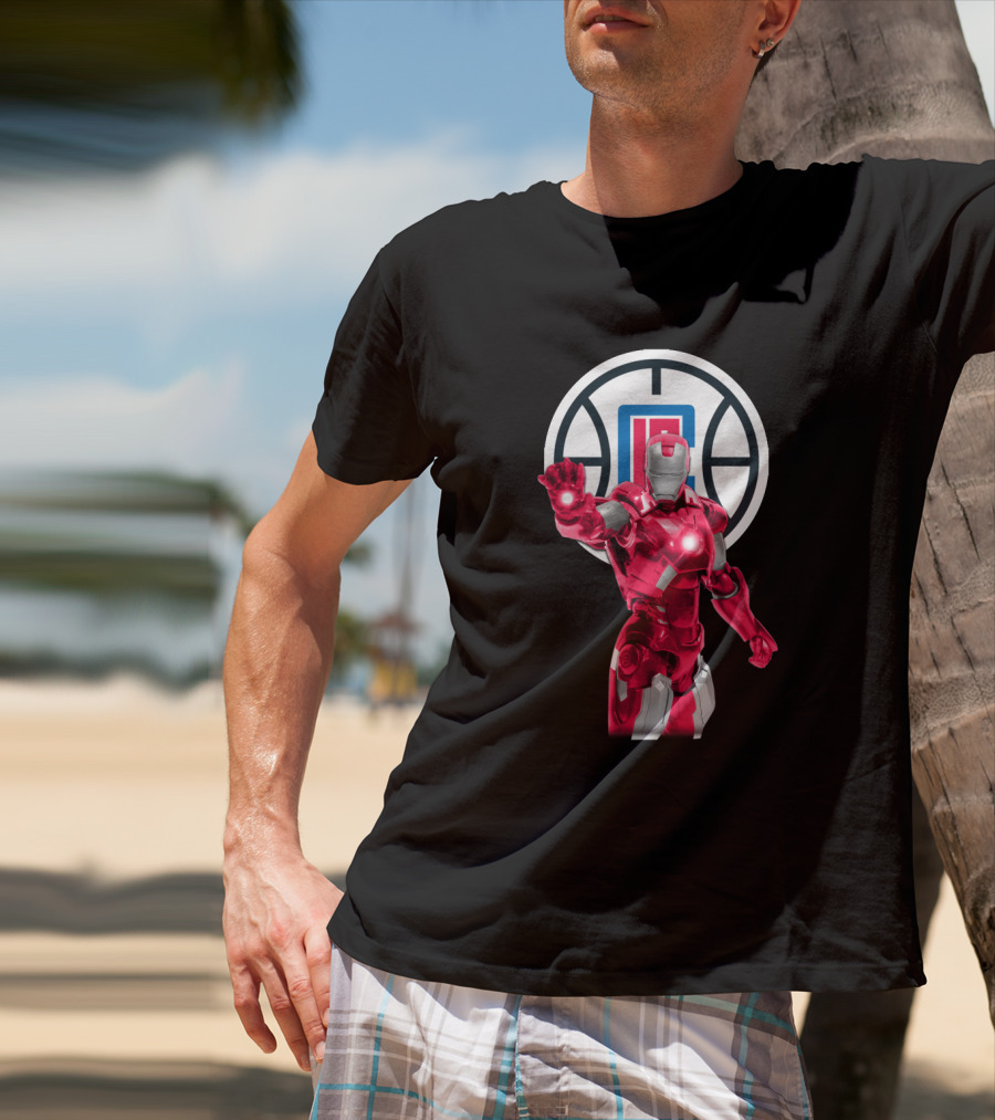 Iron Man La Clippers Basketball Hero Crossover T-Shirt