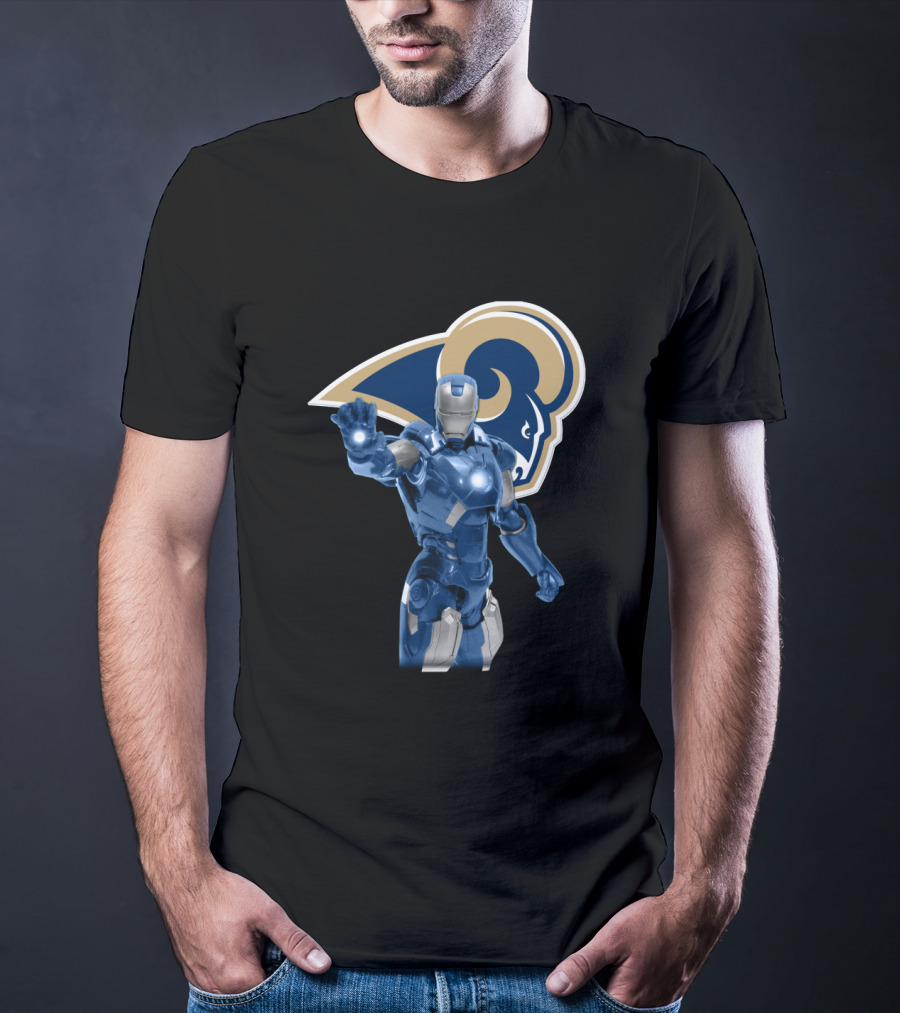 Iron Man Los Angeles Rams Superfan Crossover T-Shirt