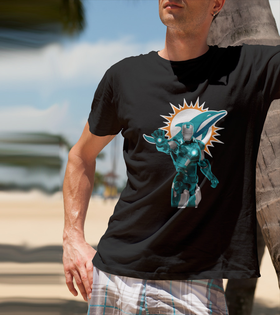 Iron Man Miami Dolphins Fan Tribute T-Shirt