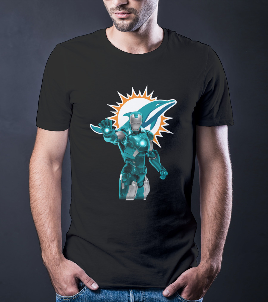 Iron Man Miami Dolphins Fan Tribute T-Shirt