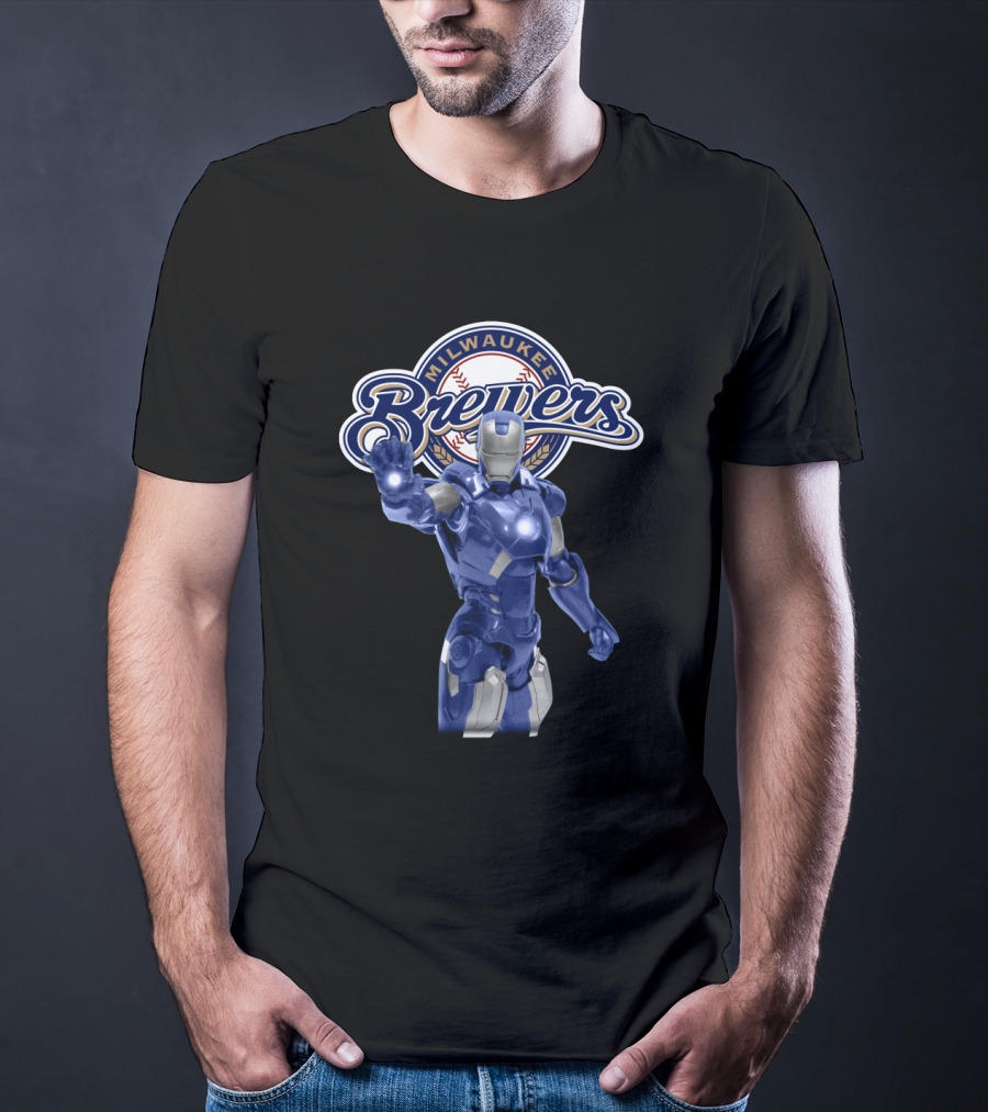 Milwaukee Brewers Iron Man Crossover T-Shirt